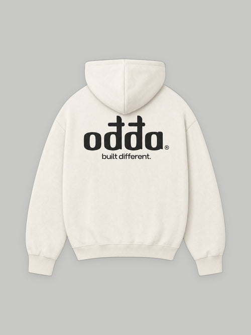 odda boxy fit hoodie off white back